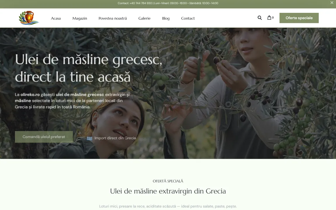 Pagina de start olireko.ro