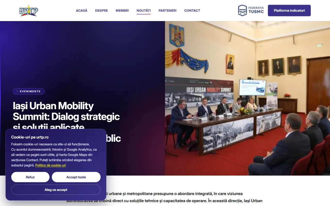 Pagina /iasi-urban-mobility-summit/ de pe site-ul URTP