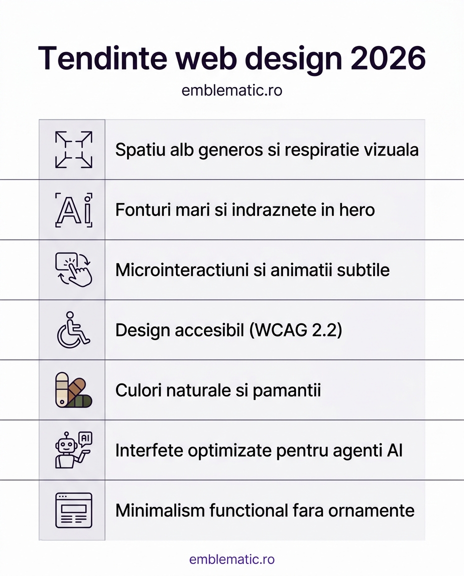 Infografic: Tendinte web design 2026