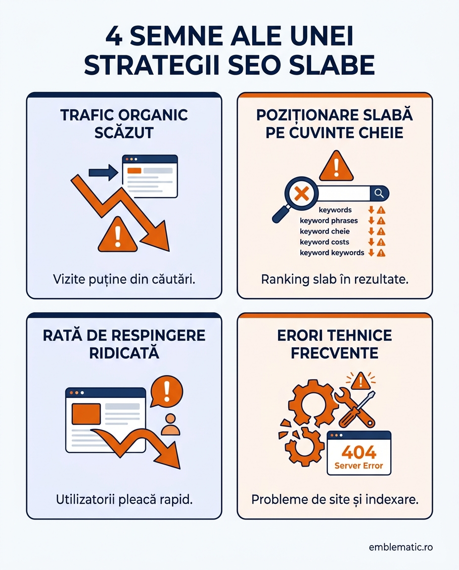 Patru semnale de alarmă ale unei strategii SEO slabe