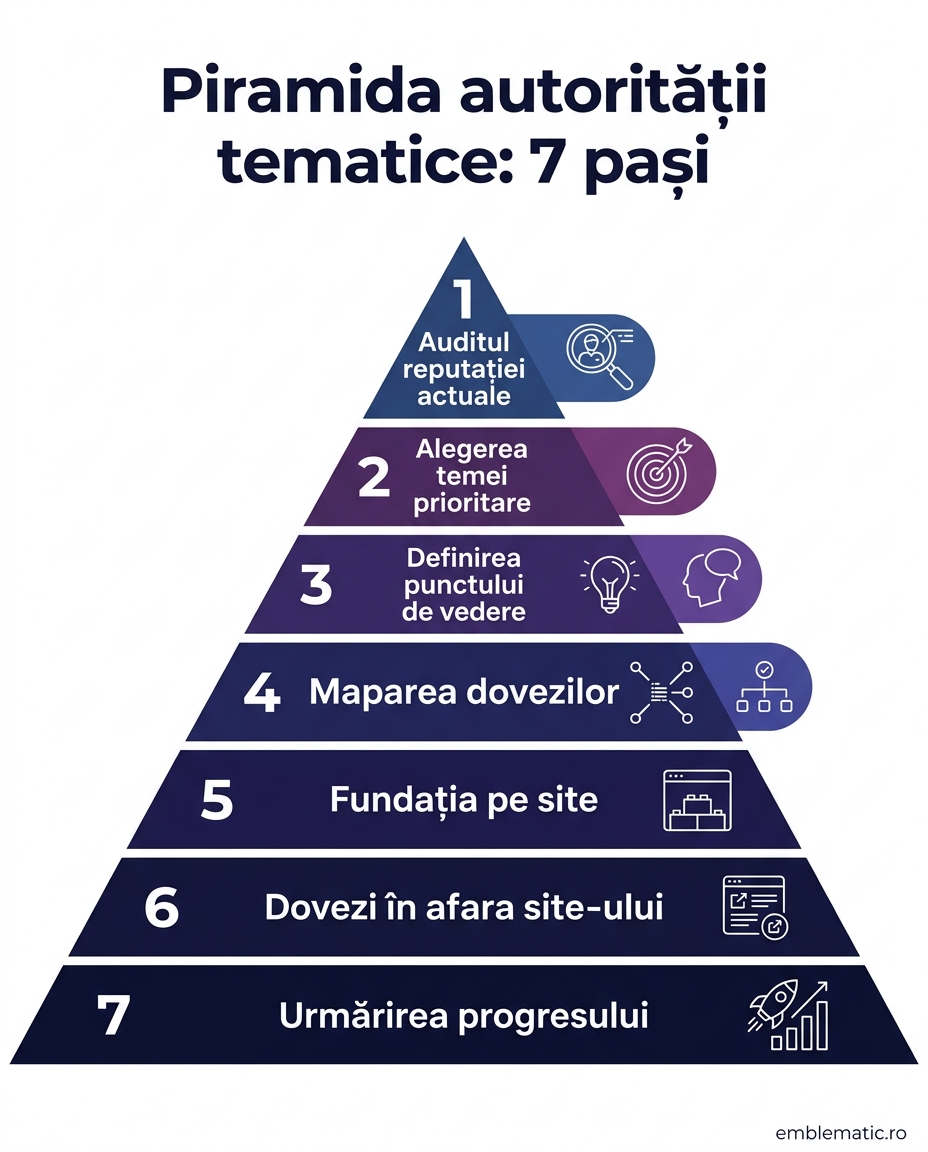 Piramida autorității tematice: 7 pași pentru a construi încredere în fața motoarelor AI