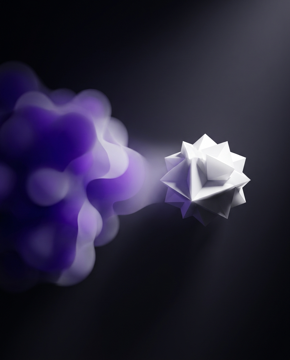 Forme abstracte neclare care se transformă într-o singură formă geometrică precisă